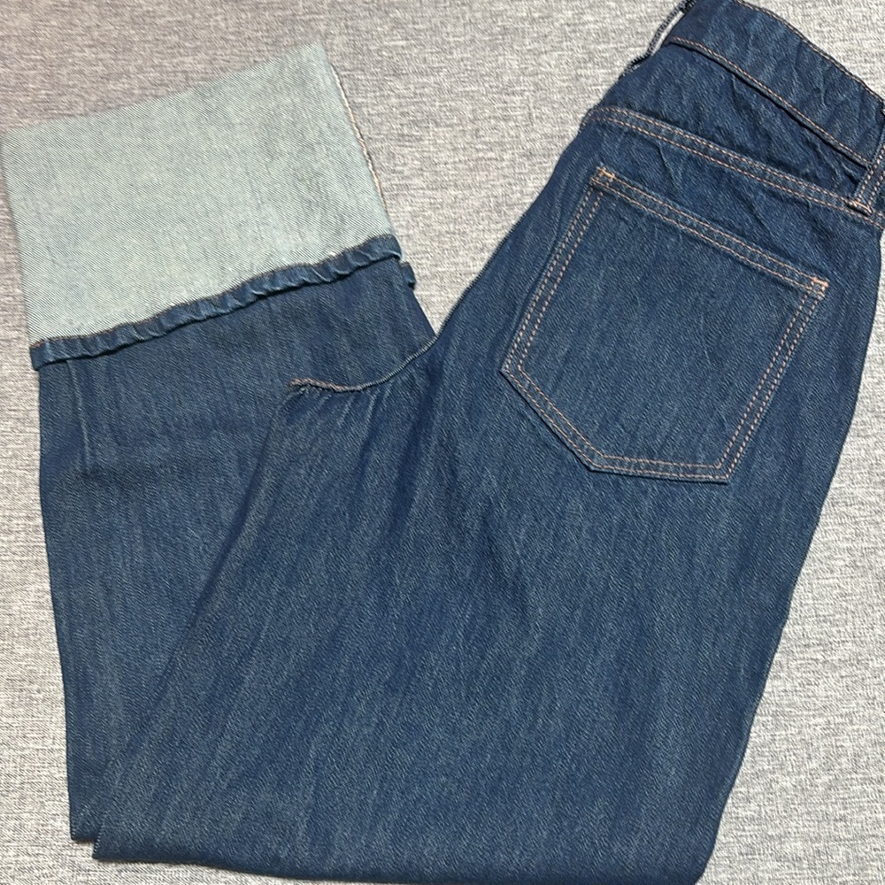 Women's High-Rise Straight Leg Wide Cuff Jeans, Size 8 - Picture 2 of 8